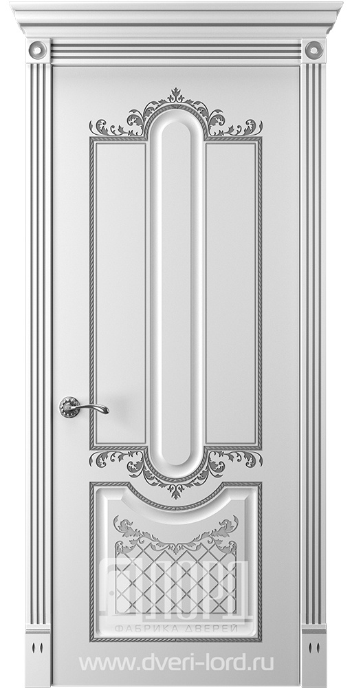 Лорд Межкомнатная дверь Прима 2 ДГ Патина серебро, арт. 23299 - фото №1