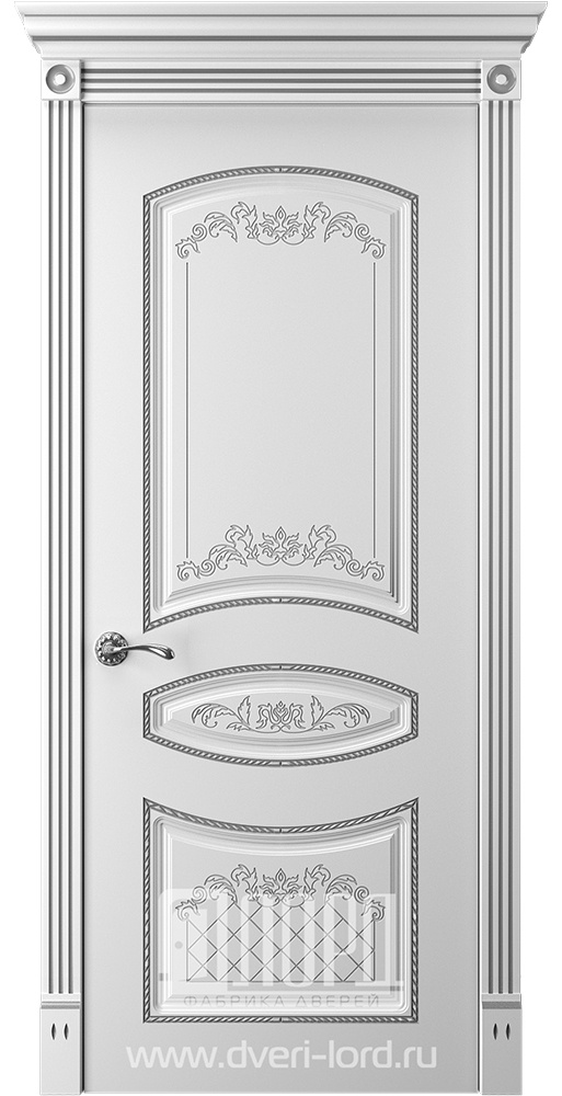 Лорд Межкомнатная дверь Прима 3 ДГ Патина серебро, арт. 23307 - фото №1