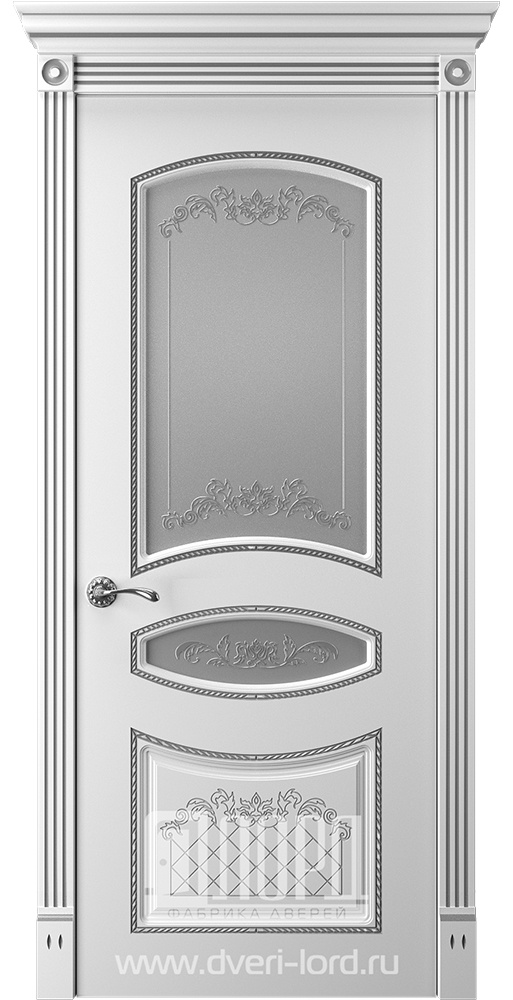 Лорд Межкомнатная дверь Прима 4 ДО Патина серебро, арт. 23314 - фото №1