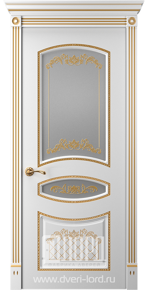 Лорд Межкомнатная дверь Прима 4 ДО Патина золото, арт. 23316 - фото №1
